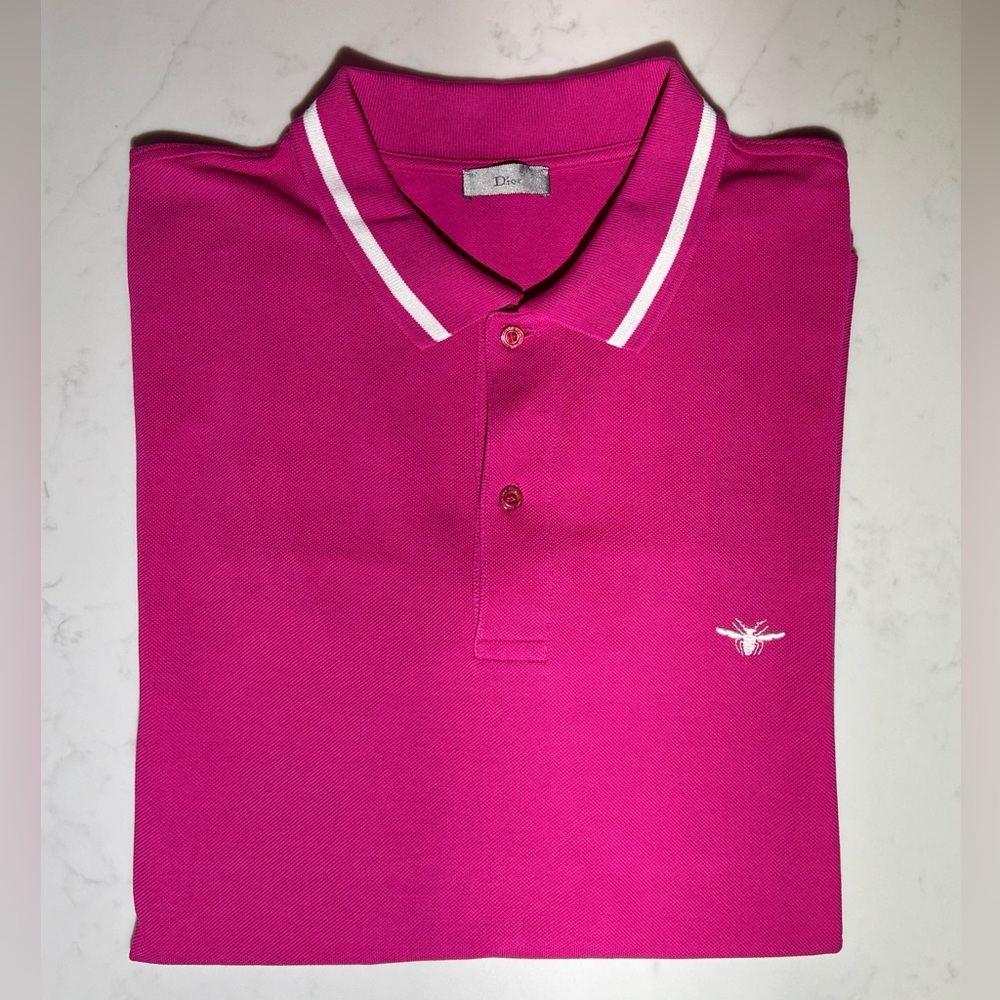 Dior polo shirt with iconic bee embroidered logo